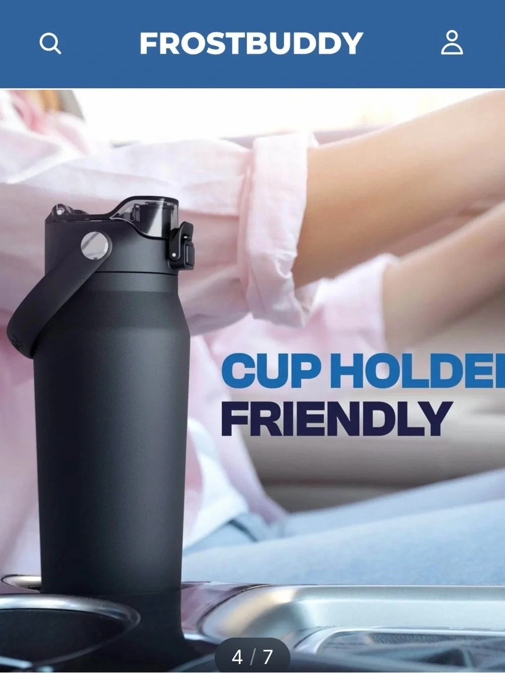 NEW with tags FrostBuddy ice cream Cone Tumbler water bottle 24 oz pink brown